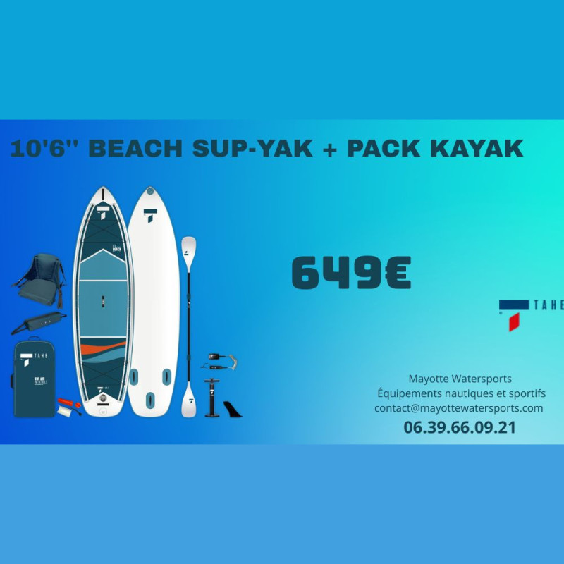 SUP-YAK gonflable 10'6" Beach + pack kayak